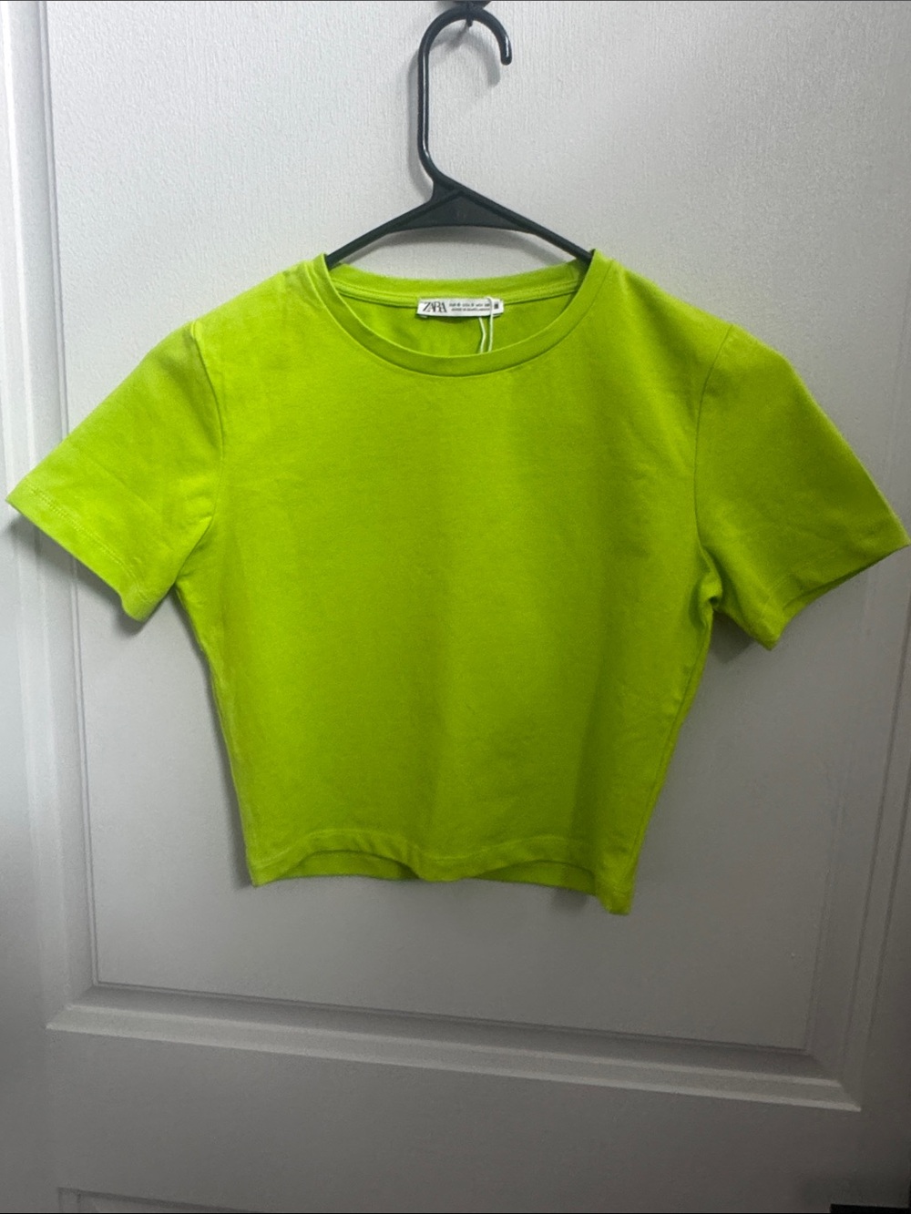Zara Lime Green Cropped Tee